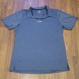 Oakley Men’s Large Gray OHydrolix Performance Polo Shirt Active Golf Top B91